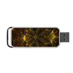 Fractal Flower Fall Gold Colorful Portable Usb Flash (two Sides) by Pakrebo