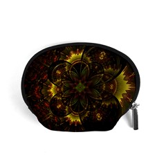 Fractal Flower Fall Gold Colorful Accessory Pouch (small) by Pakrebo