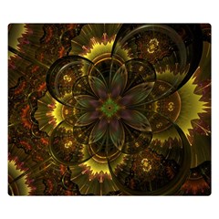 Fractal Flower Fall Gold Colorful Double Sided Flano Blanket (small)  by Pakrebo