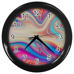 Multi Color Liquid Background Wall Clock (black)