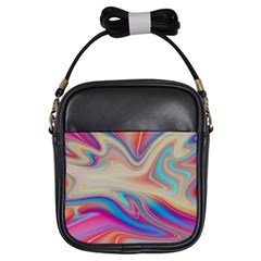 Multi Color Liquid Background Girls Sling Bag by Pakrebo