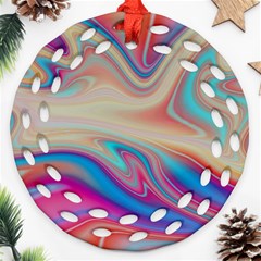 Multi Color Liquid Background Ornament (round Filigree) by Pakrebo