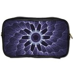 Fractal Feathers Blue Purple Toiletries Bag (Two Sides) Front