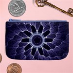 Fractal Feathers Blue Purple Large Coin Purse Front