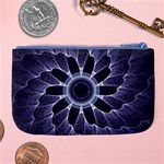 Fractal Feathers Blue Purple Large Coin Purse Back