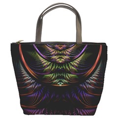 Fractal Colorful Pattern Fantasy Bucket Bag by Pakrebo