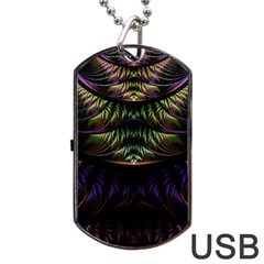 Fractal Colorful Pattern Fantasy Dog Tag Usb Flash (two Sides) by Pakrebo