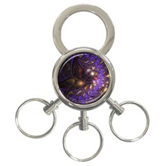 Fractal Purple Abstract Detail 3-ring Key Chain by Pakrebo