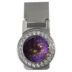 Fractal Purple Abstract Detail Money Clips (cz)  by Pakrebo