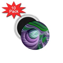 Purple Green Fractal Texture 1 75  Magnets (10 Pack)  by Pakrebo