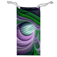 Purple Green Fractal Texture Jewelry Bag by Pakrebo