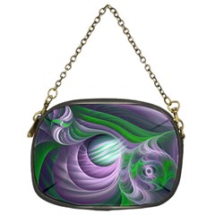 Purple Green Fractal Texture Chain Purse (two Sides) by Pakrebo