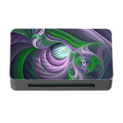 Purple Green Fractal Texture Memory Card Reader With Cf by Pakrebo