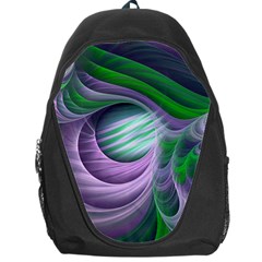 Purple Green Fractal Texture Backpack Bag by Pakrebo