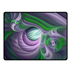 Purple Green Fractal Texture Double Sided Fleece Blanket (small)  by Pakrebo