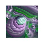 Purple Green Fractal Texture Small Satin Scarf (Square) Front