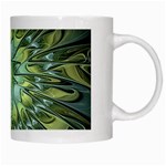 Fractal Green Gold Glowing White Mugs Right