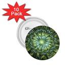 Fractal Green Gold Glowing 1.75  Buttons (10 pack) Front