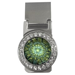 Fractal Green Gold Glowing Money Clips (cz)  by Pakrebo