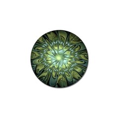 Fractal Green Gold Glowing Golf Ball Marker (4 pack)