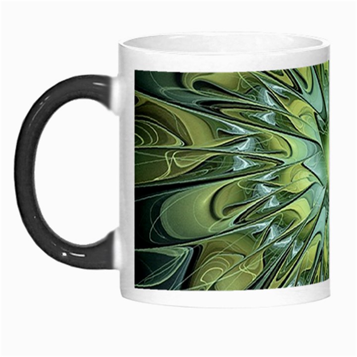 Fractal Green Gold Glowing Morph Mugs