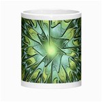 Fractal Green Gold Glowing Morph Mugs Center