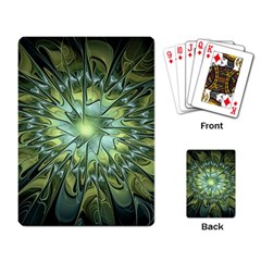 Fractal Green Gold Glowing Playing Cards Single Design (rectangle) by Pakrebo