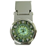 Fractal Green Gold Glowing Money Clip Watches Front