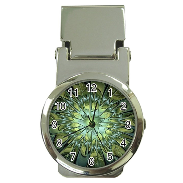 Fractal Green Gold Glowing Money Clip Watches