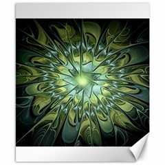 Fractal Green Gold Glowing Canvas 8  x 10 