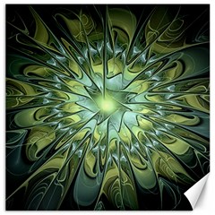 Fractal Green Gold Glowing Canvas 12  x 12 