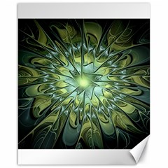 Fractal Green Gold Glowing Canvas 16  x 20 