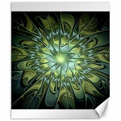 Fractal Green Gold Glowing Canvas 20  x 24 