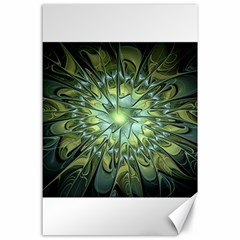 Fractal Green Gold Glowing Canvas 24  x 36 