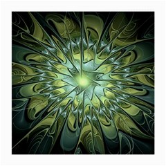 Fractal Green Gold Glowing Medium Glasses Cloth (2 Sides)