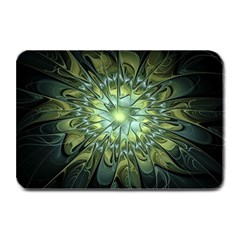 Fractal Green Gold Glowing Plate Mats