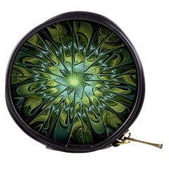 Fractal Green Gold Glowing Mini Makeup Bag