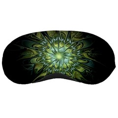 Fractal Green Gold Glowing Sleeping Mask