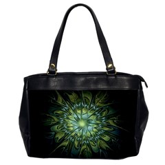 Fractal Green Gold Glowing Oversize Office Handbag