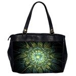 Fractal Green Gold Glowing Oversize Office Handbag (2 Sides) Back