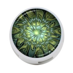 Fractal Green Gold Glowing 4-port Usb Hub (one Side) by Pakrebo