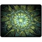 Fractal Green Gold Glowing Fleece Blanket (Medium)  60 x50  Blanket Front