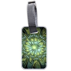 Fractal Green Gold Glowing Luggage Tag (two sides)