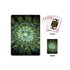 Fractal Green Gold Glowing Playing Cards Single Design (Mini)