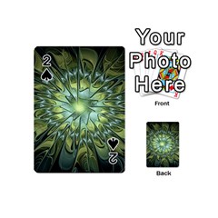 Fractal Green Gold Glowing Playing Cards 54 Designs (Mini)