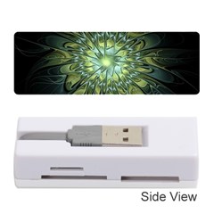 Fractal Green Gold Glowing Memory Card Reader (stick) by Pakrebo