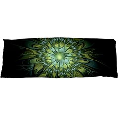 Fractal Green Gold Glowing Body Pillow Case Dakimakura (Two Sides)