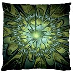 Fractal Green Gold Glowing Large Cushion Case (One Side) Front