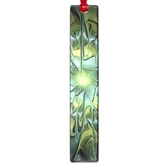 Fractal Green Gold Glowing Large Book Marks