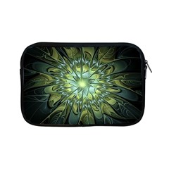 Fractal Green Gold Glowing Apple iPad Mini Zipper Cases